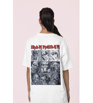 Iron Maiden Rock Metal Müzik Grubu Sırt Baskılı Unisex Oversize Tişört