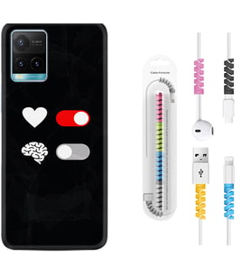 Vivo Y11S Y21S Y20 Y20S Y70 Kılıf Kablo Koruma Spiral Silikon Love Brain 1722