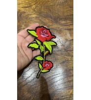 ÜTÜ İLE YAPIŞAN RENKLİ ÇİÇEK ARMA DİKİŞ APLİKE 14X8 CM