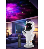 Astronot Projektör Gece Masa Lambası Galaxy Gökyüzü Star Projeksiyon Kumandalı (Beyaz)