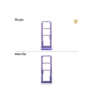 Samsung Galaxy A30S Sim İç Yuvası Çiftli ile Uyumlu Mor Çiftli sim yuvası ikili sim tepsisi çiftli sim aparatı dual sim çekmecesi
