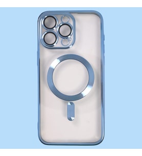 IPHONE 13 PRO ; LENS KORUYUCULU, DARBE ÖNLEYİCİ, KENARLARI RENKLI SİLİKON KILIF (Mavi)