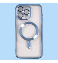 IPHONE 13 PRO ; LENS KORUYUCULU, DARBE ÖNLEYİCİ, KENARLARI RENKLI SİLİKON KILIF (Mavi)
