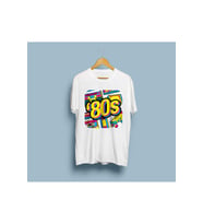 Oversize '80s / Seksenler Tasarım Unisex T-shirt (Beyaz)