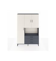 Arges Dolap 6 Raflı 3 Çekmeceli 3 Kapaklı 132x30x195 Antrasit-Aytaşı/Antrasit