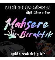mahşere bıraktık ön arka cam uyumlu 2adet oto sticker - ışıkta renk değiştiren hologram sticker yapıştırma