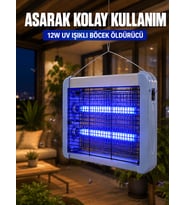 UV Işıklı Sinek Öldürücü Lamba 12W Çift Tüplü Elektrikli Böcek Öldürücü