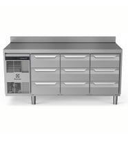Electrolux Professional Endüstriyel Soğutmalı Tezgah, Sırtlı, "heavy Duty", Aısı304, -2°/+10°c, Dijital, Tropikal - 440 Lt, 9x? Çekmeceli EH3H3CCC