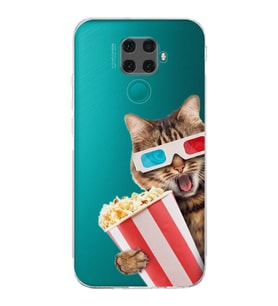 PrintiFy Huawei Mate 30 Lite ile Uyumlu Kedi 1 Kamera Korumalı Şeffaf Kılıf