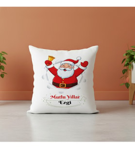 Noel Baba Temalı Yılbaşı Yastık Kişiye Özel