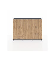 Arges Dolap 12 Raflı 2 Çekmeceli 7 Kapaklı 220x30x163 Antrasit-Çam
