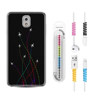 Samsung Note 3 4 5 8 9 20 Ultra 10 Lite Kılıf Kablo Koruma Spiral Silikon Line Planet 1736