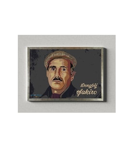 Postera Dengbêj Şakiro - Dengbêj Şakiro Çerçeveli Posteri (32X47 cm ÇERÇEVELİ) (Siyah-Gri)