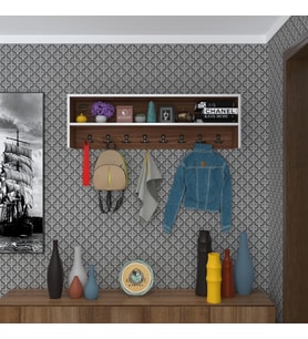 Kenzlife elbise askılığı askılık zeytuni cvz 35*100*20 siyah 8 adet askı portmanto raflı (Karışık)