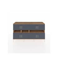Kronos Konsol 8 Raflı 8 Kapaklı 176x59x99 Çam-Antrasit/Çam