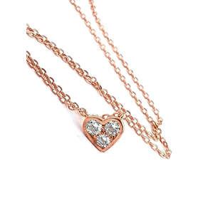 Swarovski Taşlı 925ayar Gümüş Rose Tek Taş kolye