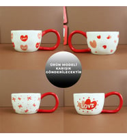 Love Kalp Seramik Kahve Kupası BM-2387