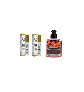 Süper Çilek Aromalı Kayganlaştırıcı Masaj Yağı Erkeklere Özel Sprey 2 Adet