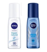 Nivea Fresh Natural Kadın Sprey Deodorant 75 ML + Men Fresh Active Erkek Sprey Deodorant 75 ML