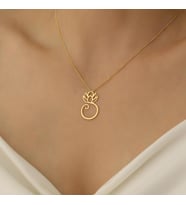 925 Ayar Gümüş Lotus Çiçeği Kolye (Altın)