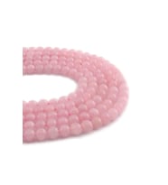 Pembe Kuvars Taşı Küre Kesim Parlak 6mm Doğal Taş Dizi [AB]