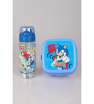 LİSANSLI SONIC 2 KATLI BESLENME KUTUSU / LUNCH BOX VE 500 ML TRITAN MATARA 2'LİSİ