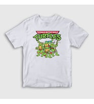 Presmono Unisex Çocuk Beyaz Poster Teenage Mutant Ninja Turtles T-Shirt 325957tt
