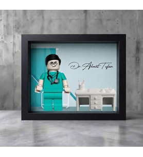 Kişiye Özel 3D Doktor Çerçevesi İsimli Doktor Figürlü Dekoratif Hediye