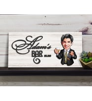 BK Gift Kişiye Özel Karikatürlü Kabartma Tasarım Antik Beyaz Ahşap Bar Tabelası, Home Bar Tabela, Rustik Ev Dekorasyonu, Duvar Dekoru-7