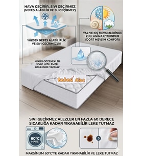 Bebesi Bebe 70x120 cm Sıvı Geçirmez Micro Kumaş Fitted Yatak Koruyucu Alez