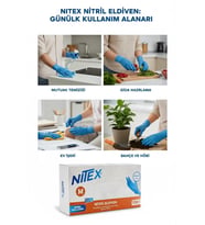 Nitex Nitril Medium Mavi Eldiven 100'lü 1 Paket