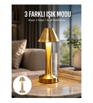 Mey İthalat® Kablosuz LED Masa Lambası 1800mAh 3 Renk Aydınlatma Dokunmatik Yeni Nesil