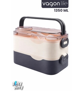 1350 ML Paslanmaz Çelik Bento Lunch Box İki Kat Üç Bölme Yeni Nesil Sefer Tası-1350ML-101102S (Lacivert)