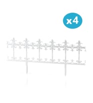 Omnipazar SY-5990 Klasik Plastik Bahçe Çiti 86x38 cm 4'lü Set (Beyaz)