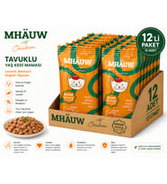 MHAUW Tavuklu Kıyılmış Pouch Yetişkin Kedi Konservesi 80 Gr 12'li Paket