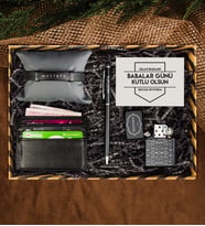 eJOYA Babalar Gününe Özel Zippo Model Çakmak & Kalem & Kartlık & Bileklik Hediye Kutusu 113355