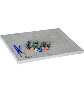 Papağanlar Sayılarla Boyama Seti 40x 50 cm (Tuvale Gerili)