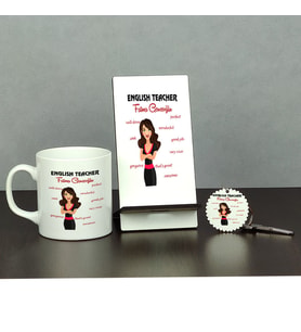 English Teacher Üçlü Set (Kupa + Telefon Standı + Anahtarlık) 005