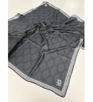 Lotus Desen Eşarp - 06107 (Gri)