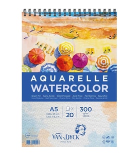 VAN DYCK VD10010 ÜSTTEN SPİRALLİ SULUBOYA BLOK A5 300GR 20 YP