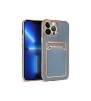 Apple iPhone 13 Pro Uyumlu Kılıf Zore Bark Kartlıklı Kapak (Mavi)