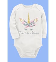 Organik Baskılı Pamuklu Unisex Bebek Body UZUNKOLE65