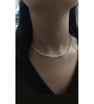 Gümüş toplu doğal kum incisi kolye GL6e36