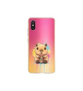 Xiaomi Mi 8 Pro ile Uyumlu Splash Kapibara Tasarımlı Şeffaf Silikon Kılıf