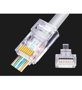 Adet Yeni Nesil Delikli Cat6 Ez Rj45 Konnektör Utp Jack (100 Adet) Yeni Nesil Delikli