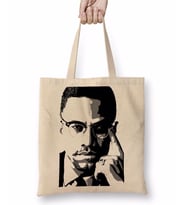Malcom X İllustrasyon Bez Çanta Uzun Saplı