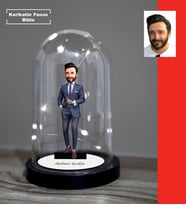 KİŞİYE ÖZEL  ERKEK TAKIM ELBİSELİ- MÜDÜR, MÜDÜR YARDIMCISI TASARIMLI IŞIKLI KARİKATÜR FANUS BİBLO FN102