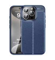 Microsonic Apple iPhone 16 Pro Max Kılıf Deri Dokulu Silikon Lacivert (Lacivert)