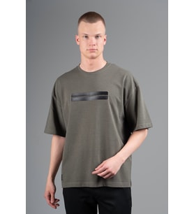 Maraton Oversize Erkek Bisiklet Yaka Haki T-shirt
