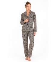 Çağrı Kadın Kışlık Süet Uzun Kollu Önü Düğmeli Yumuşak Dokulu Pijama Takımı